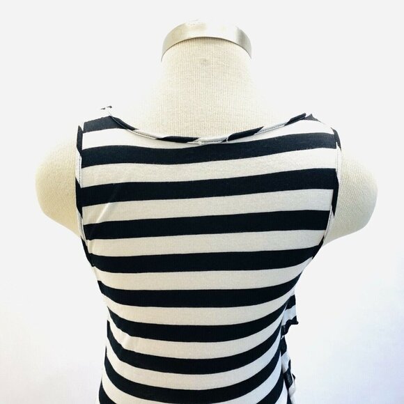 CASLON Women Sleeveless Pullover Black/White Striped Casual Shirt Top Sz Small - Picture 9 of 12